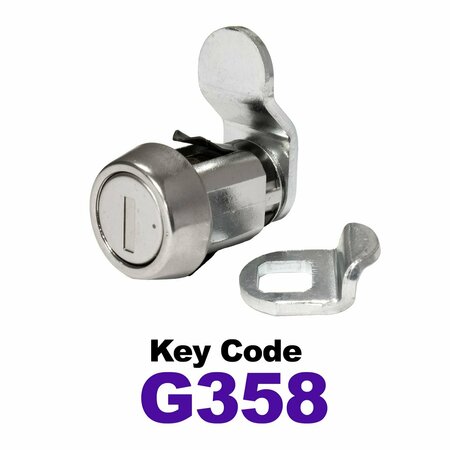 GLOBAL RV SS Compartment Lock, Cam/Blade Style, 7/8in Press in, Offset Blade, fit 5/8in Use, Keyed, G358 CLB-358-78SI-SS